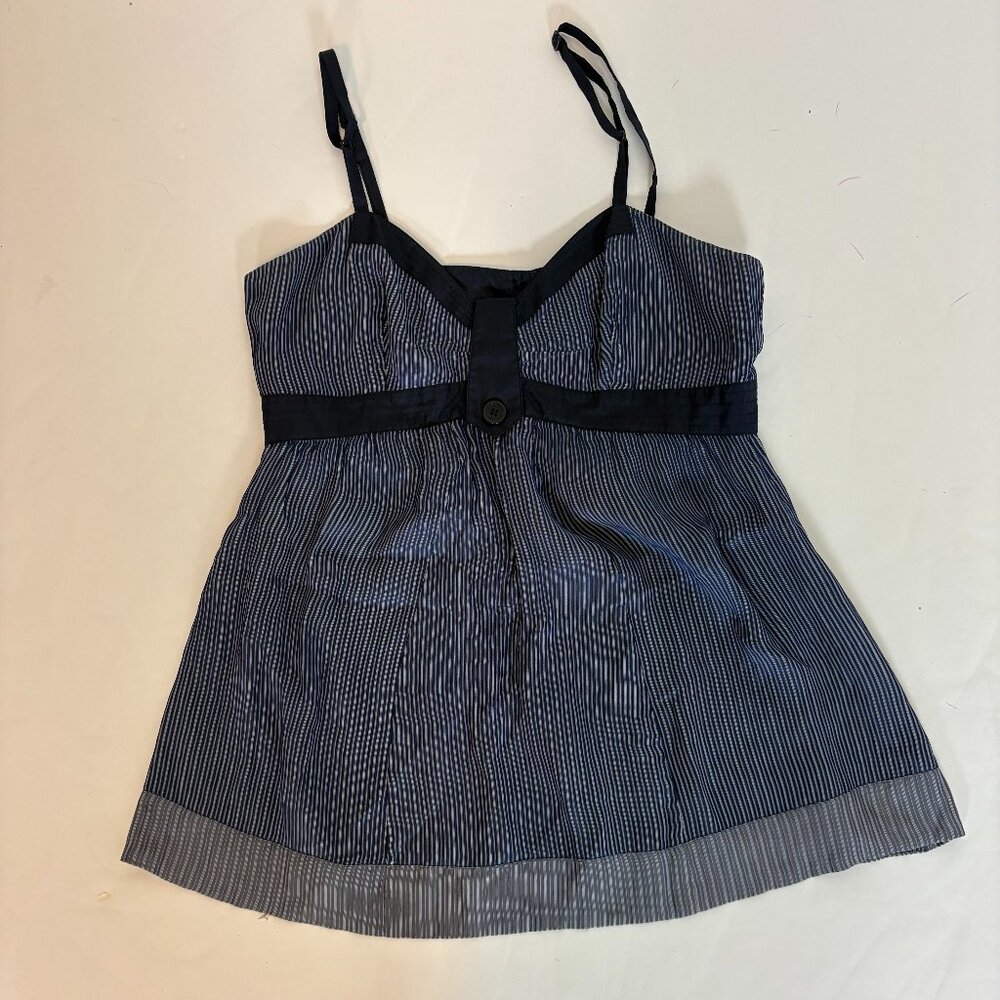 Marc by Marc Jaccobs Pinstripe Navy Silk Top